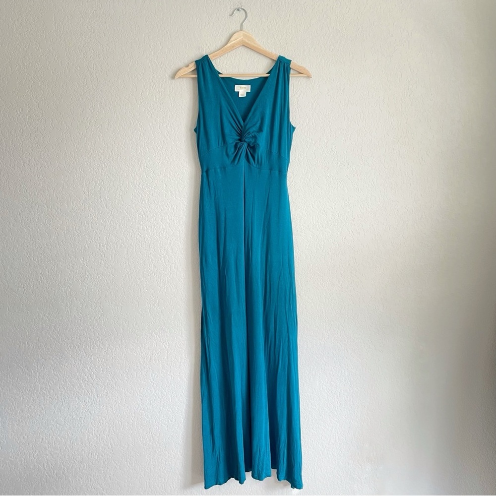Anthropologie Teal Sleeveless Maxi Dress